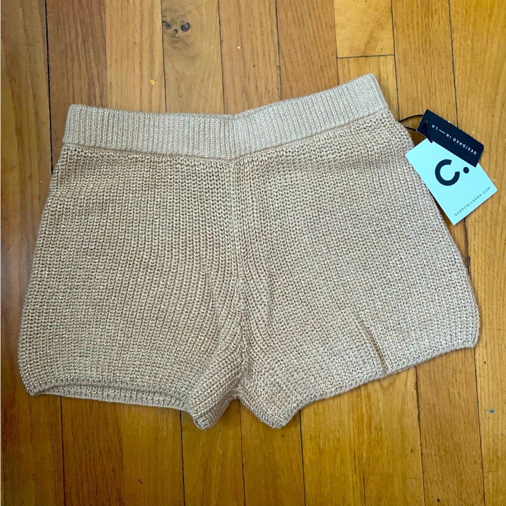 NEW Callahan Knit Shorts in Gold XS
